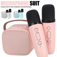 Bluetooth Karaoke Maschine mit 2 Drahtlosen Mikrofonen Kinder Erwachsene Party