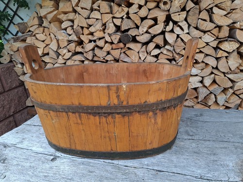 Alte holzwanne holzzuber - holzwanne, /