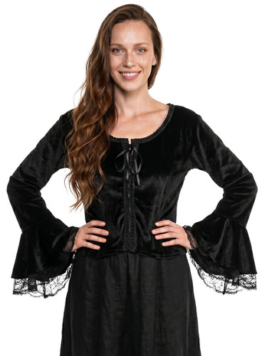 Samtbluse gräfin schwarz - schwarz,
