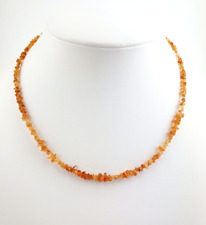 Mandarin Granat Kette Splitterkette Collier Orange 925 Silber Verschluss 45,5 cm