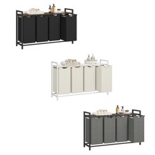 VASAGLE Wäschekorb 4 Fächer