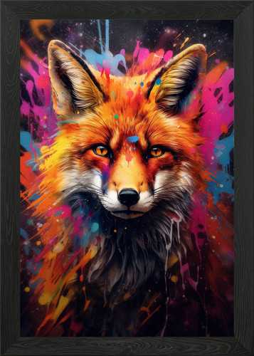 Graffiti splatter fox - graffiti,