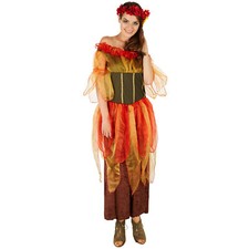 Frauenkostüm Herbstfee Kostüm Frauen Karneval Fasching Halloween Blätter Herbst