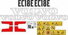 VOLVO EC18E EC 18 E Bagger Minibagger Aufkleber Set Decals
