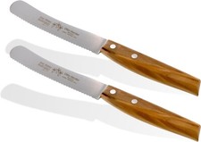 Otto Herder 2er Set Buckelsmesser Solingen mit Welle, Frühstücksmesser 22,2 cm