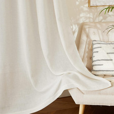 Leinenvorhang Creme Wohnzimmer