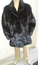 Nerzjackel Pelzjacke Mink schwarz mit silbernen Knöpfen 42-44 M