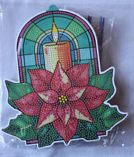 Diamond Painting-Fensterbild "Kerze m. Weihnachtsstern",mit Material,Jittenmeier