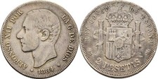 Spanien 2 Pesetas 1884 MSM