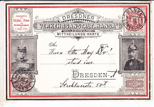 Dresden stadtpost 1890 - ,