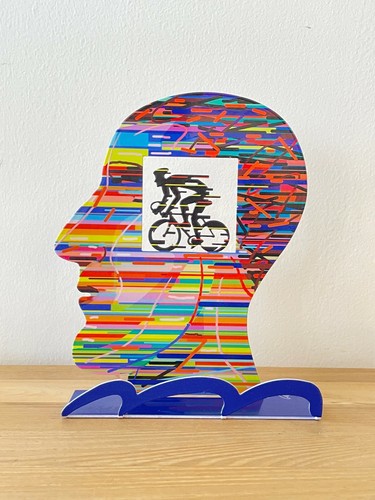 Pop art metallskulptur - art, kopf