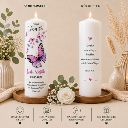 Taufkerze schmetterling - taufkerze,