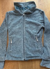 BENCH Damen Jacke Funnel Neck Fleece Fleecejacke Taubenblau Winter L 40 Top