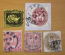 PREUSSEN – NS 182 + 2xK1 + K1 + R2 (Bremen) auf Marken, Details bitte lesen