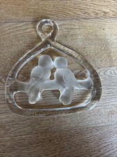 VINTAGE KOSTA BODA LOVE BIRDS GLASS SUN CATCHER Vogel Deko Ornament