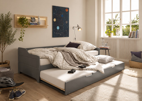 Bett tristan grau - bett,