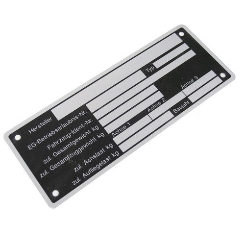 Typenschild neutral für - z.b.,