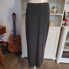 avitano  Wollrock,Strickrock, langer Rock ,Gr.S, 36-38,dunkelgrau, Schlitz,