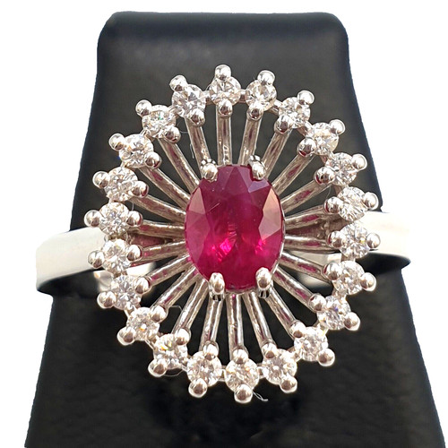 Ring blume weißgold massiv - blume,