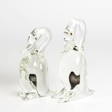 Murano Glas Figuren Paar Ente Cenedese Tierfiguren aus Venedig Made in Italy Vin