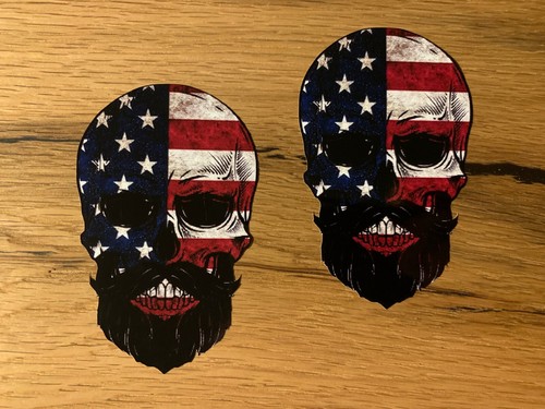 Skull aufkleber usa - 2x,