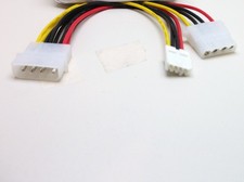 15 cm, PC Internes Stromadapterkabel 5,25" Stecker an 1x 3,5"/1x 5,25"Kupplung
