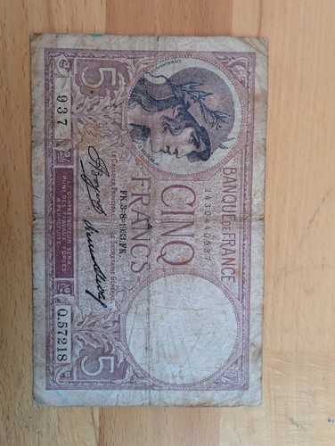 Cinq francs frankreich - cinq, 5