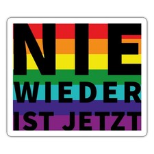 Nie Wieder Ist Jetzt Regenbogen Aufkleber Sticker, max. 10 x 10 cm, 10 x 10 cm
