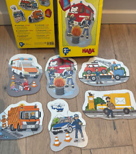 °° HABA 6 erste Puzzle Im Einsatz Feuerwehr, Polizei usw. 305236 °°