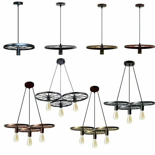 Retro rad pendelleuchte metall - rad,