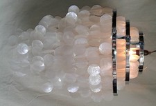 Deckenlampe / Deckenleuchte, Muschelleuchte aus hunderten Capiz, Perlmutt Plät