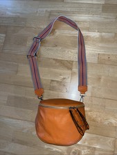 Leder Handtasche, Made in Italy, orange, neuwertig
