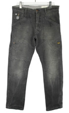 G-Star Rail Tapered Herrenjeans W36/L32 Grau Knopf Fly Logo Neu Leinen Mischung