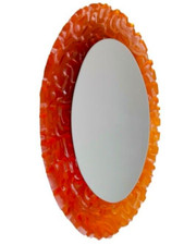 Ovaler Acryl Spiegel Wandspiegel von Hillebrand 1970er Jahre Vintage Mid-Century