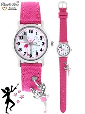 Armbanduhr Kinder Mädchen Fee Elfe Charm Anhänger rosa Kinderuhr analog Quarz