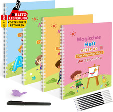 4 Magisches Heft Deutsch Wiederverwendbar Übungshefte Heft Buch Set Kalligraphie