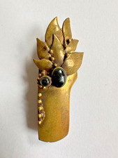 Handgefertigte Brosche Bronze