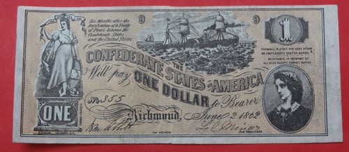 Banknote dollar confederate - banknote,