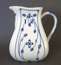Milchkrug Kanne Saftkrug 1 l Porzellan Strohblume Indisch Blau Höhe 17 cm