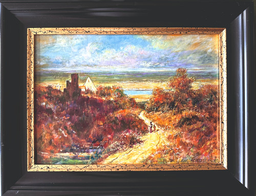 Landschaft mit burgruine - landschaft,