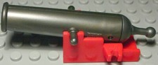 Lego Kanone Silberlgrau mit roten Gestell