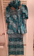 Kostüm afrikanisch aus Gambia Gr. 36/38  Oberteil, Rock und Tuch neuwertig 