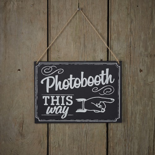 Photo booth schild this way - booth, way'