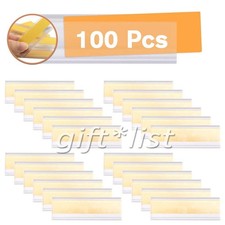 100X Etikettenhalter Selbstklebend Preisetiketten 76*25mm +100 Karton-Etiketten