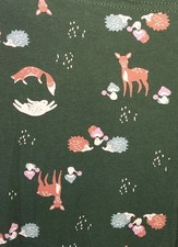 Blutsgeschwister Leggings, Gr. XL, dunkelgrün, Muster Tiere im Wald