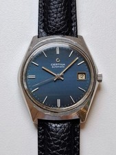 Certina Automatic Vintage Herrenuhr Stahl Blaues Zifferblatt 1970er Jahre