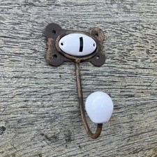 Garderobenhake Hakenleiste  Metal Braun Porzellan 1 Hake