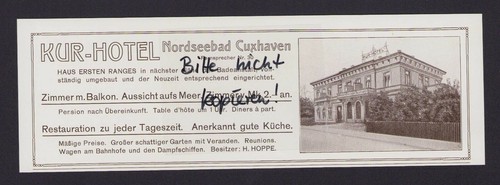 Cuxhaven werbung 1910 - cuxhaven,,