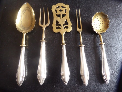Vorleger set griffe silber - -,