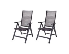 LIVARNO home Alu-Hochlehner Stuhl »Miami« 2er Set anthrazit im Rope-Design